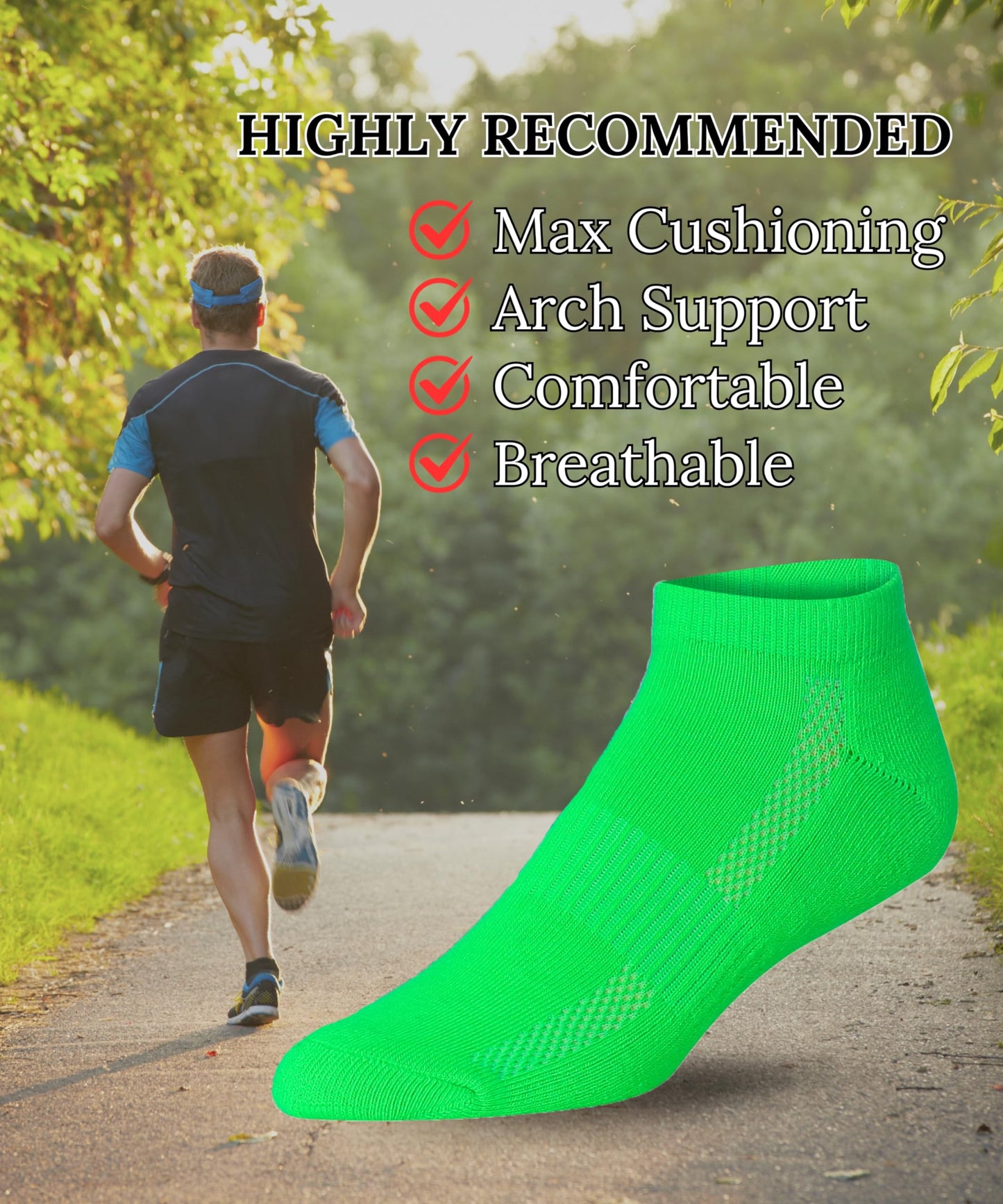 Men's Low Cut Colorful Football Sports Socks - 12 Pairs