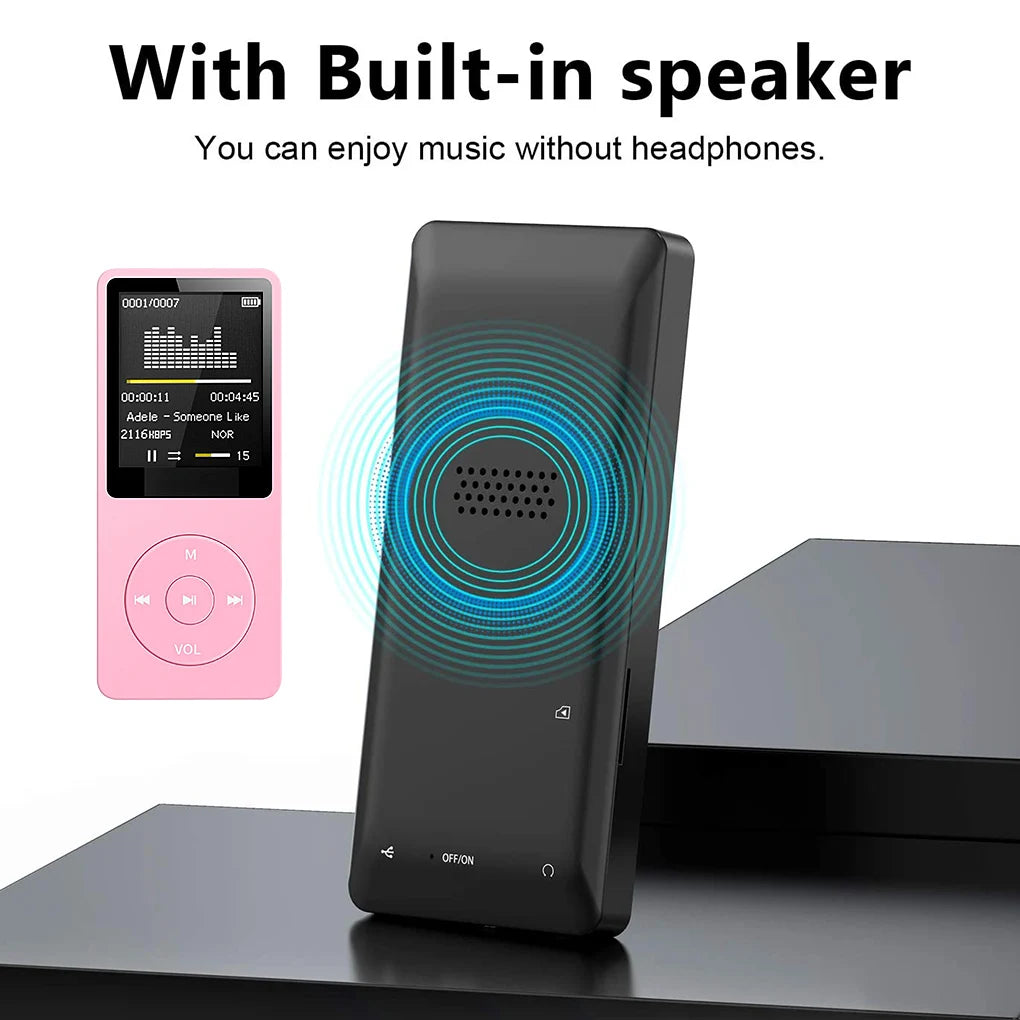 MP3 Player USB Charging Record Digital Display Screen Media Lossless
