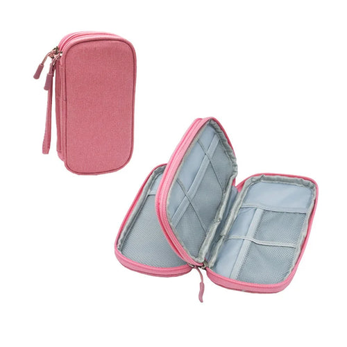 1pc Pink/Grey/Black/Navy Travel Portable Digital Product Storage Bag