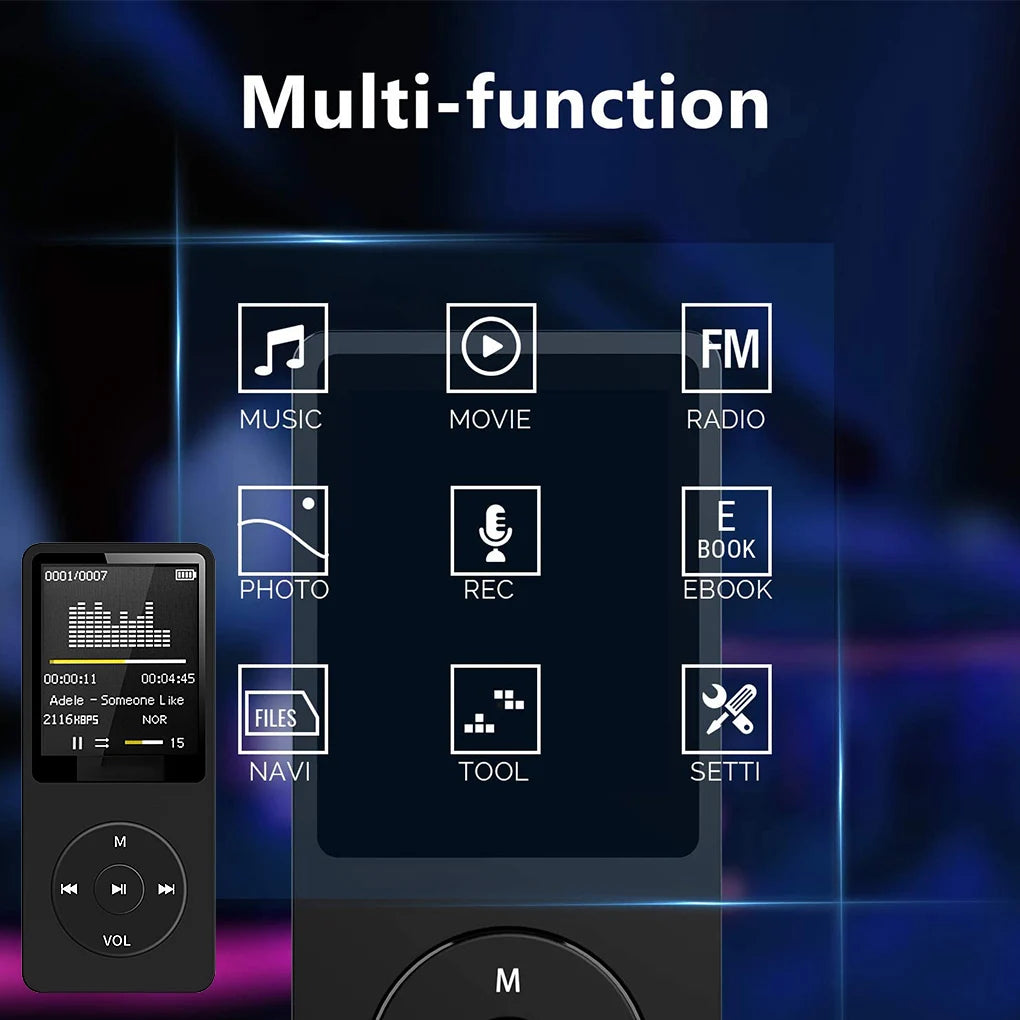 MP3 Player USB Charging Record Digital Display Screen Media Lossless