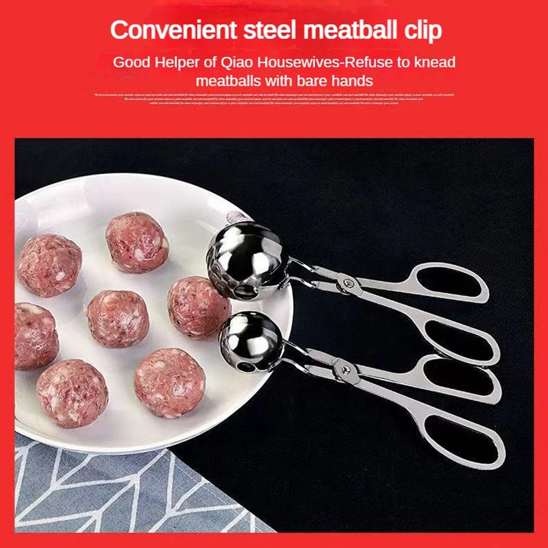 Meat Ball Maker Tool Stainless Steel Clip Round Rice Ball Shaper Spoon