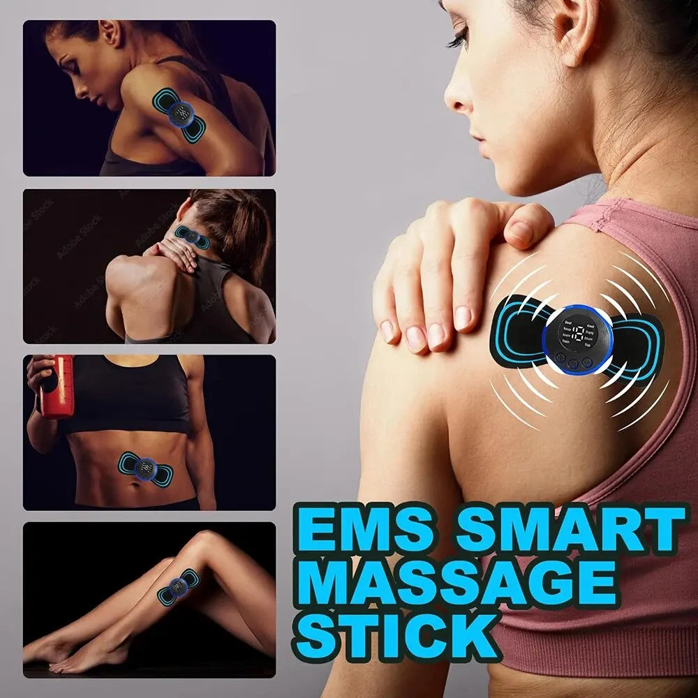 Electric EMS Neck Massager Mini Cervical Back Patch Stimulator
