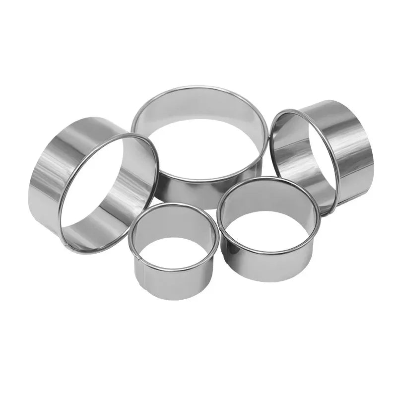 5PCS Round Stainless Steel Biscuit Mold Dumpling Skin Cutting Mold DIY