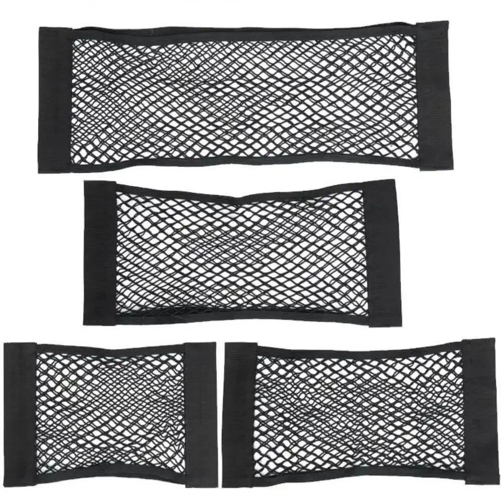 Car Back Rear Mesh Trunk Seat Elastic String Net Magic Sticker