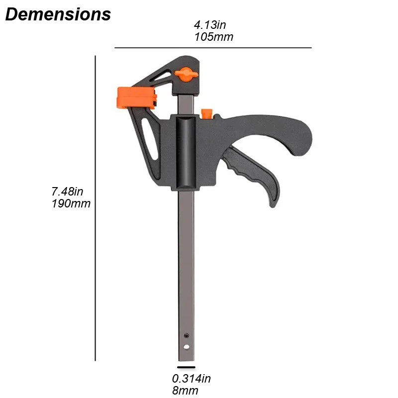 Woodworking Clamp F Hard Quick Release Ratchet Speed Squeeze Clip Kit