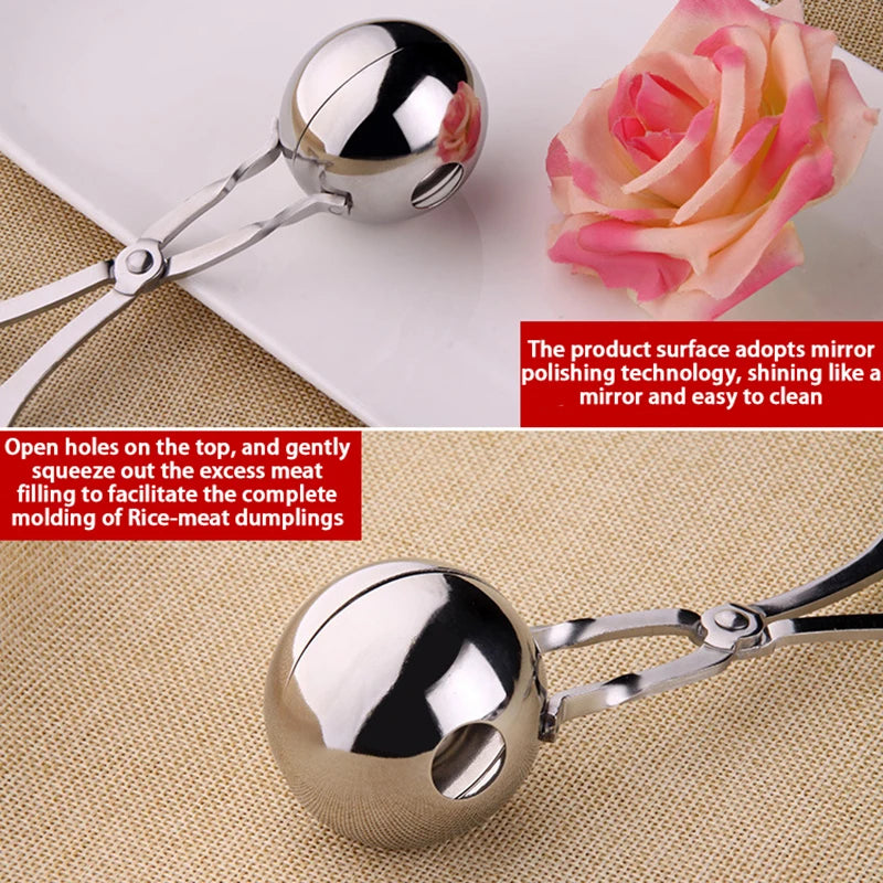 Meat Ball Maker Tool Stainless Steel Clip Round Rice Ball Shaper Spoon