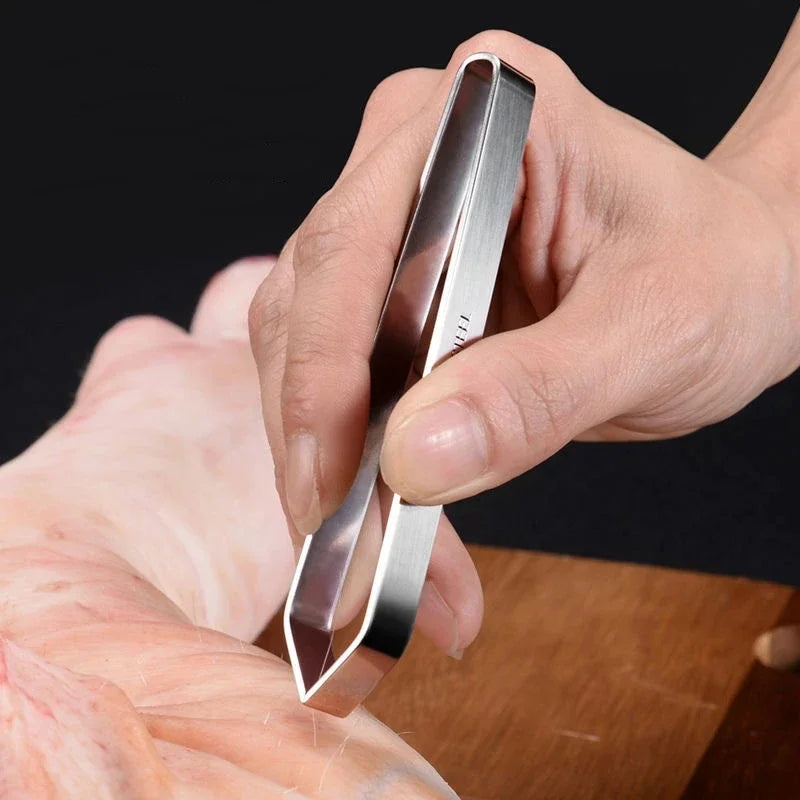 1pcs 430 Stainless Steel Fish Bone Tweezers Pincer Clip Puller Remover