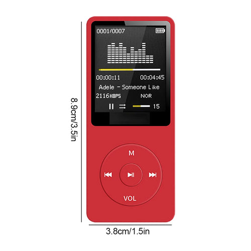 MP3 Player USB Charging Record Digital Display Screen Media Lossless