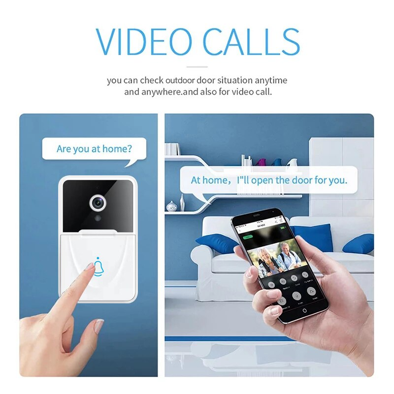 Wireless Security WiFi Smart Doorbell Intercom Video Camera Bell Chime