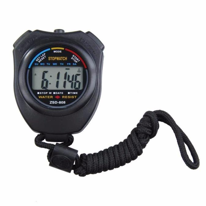 2PCS SET Digital Stopwatch Sports Counter Chronograph Date Timer