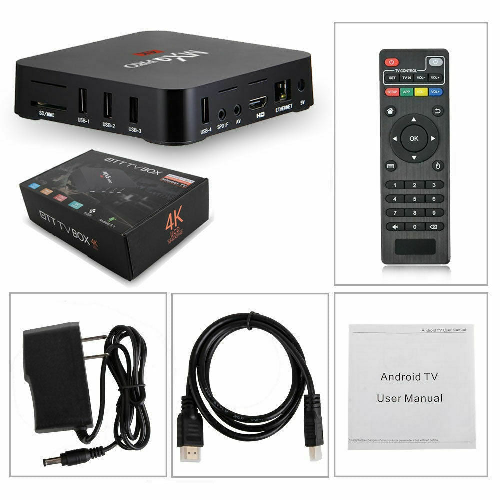MXQ Pro 4K Ultra HD 64Bit Wifi Android 7.1 Quad Core Smart TV Box
