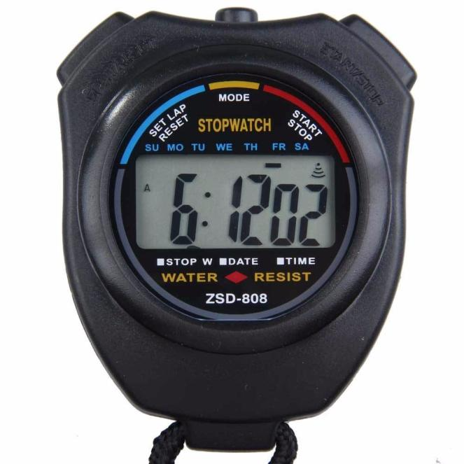 2PCS SET Digital Stopwatch Sports Counter Chronograph Date Timer
