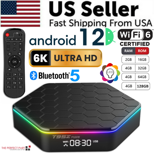 2025 Upgraded T95Z Plus Smart Android 12.0 TV Box Quad Core 6K HD