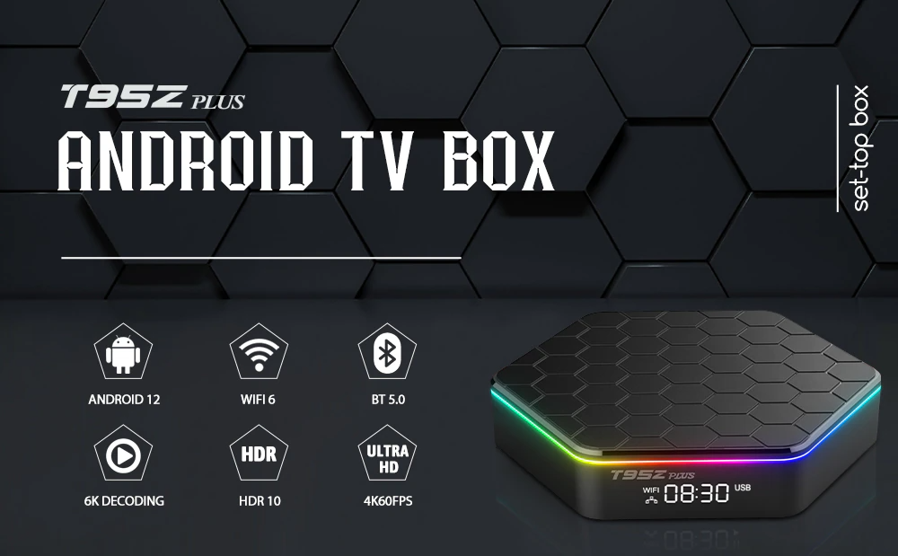 2025 Upgraded T95Z Plus Smart Android 12.0 TV Box Quad Core 6K HD