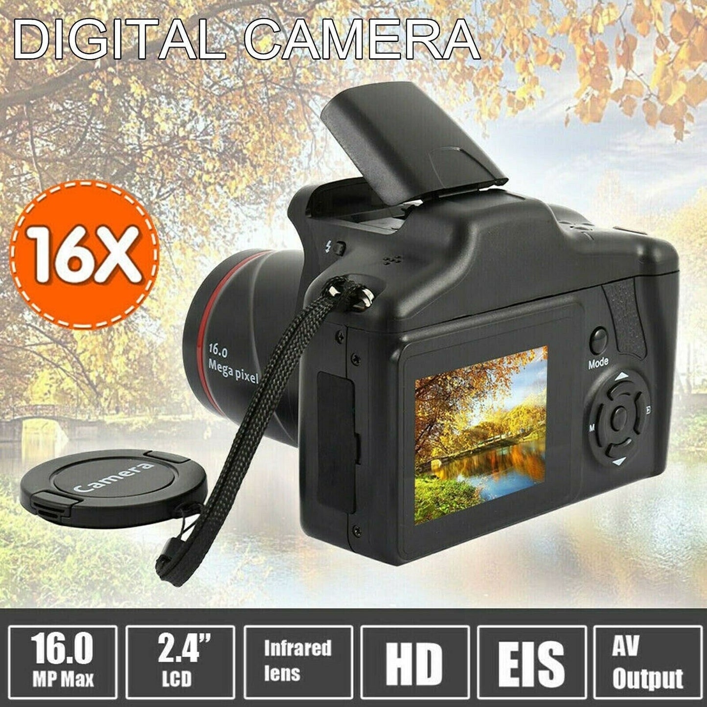 Digital Camera 3.0 Inch TFT LCD Screen 16X Zoom HD 16MP 1080P