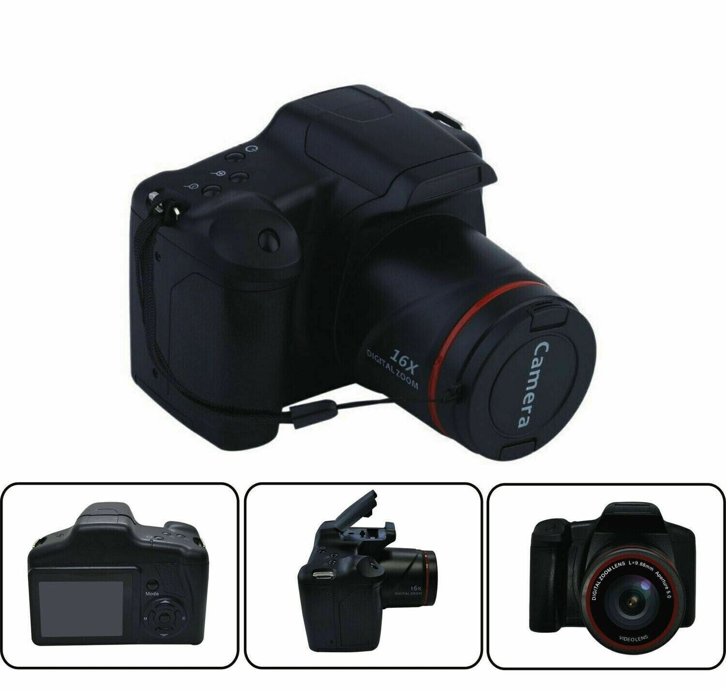 Digital Camera 3.0 Inch TFT LCD Screen 16X Zoom HD 16MP 1080P