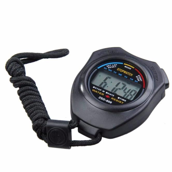 2PCS SET Digital Stopwatch Sports Counter Chronograph Date Timer