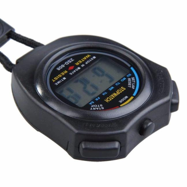 2PCS SET Digital Stopwatch Sports Counter Chronograph Date Timer