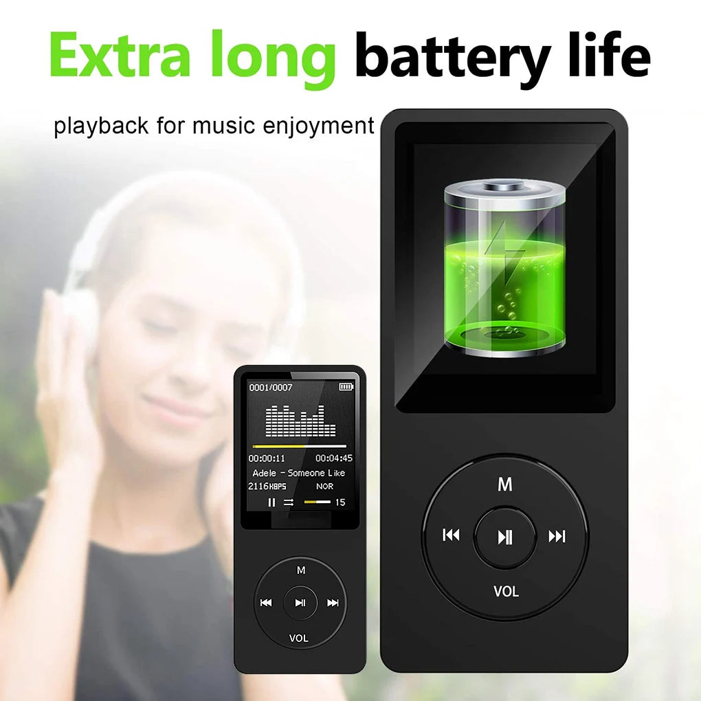 MP3 Player USB Charging Record Digital Display Screen Media Lossless