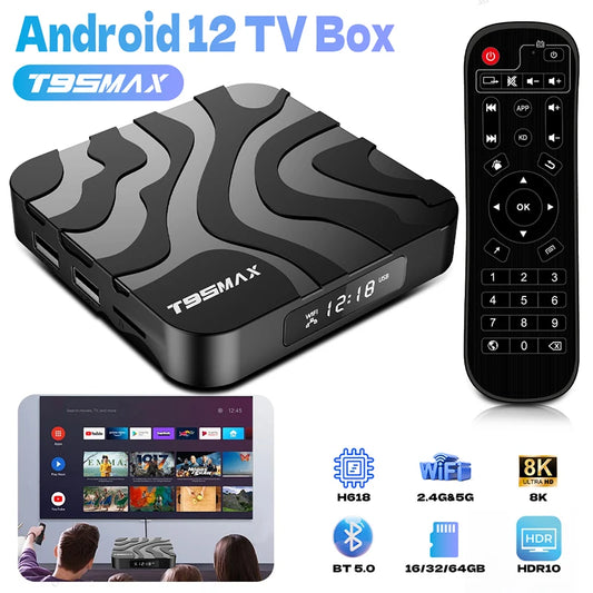 T95 MAX Allwinner H618 Smart TV Box Android 12 2.4G/5G Dual Wifi