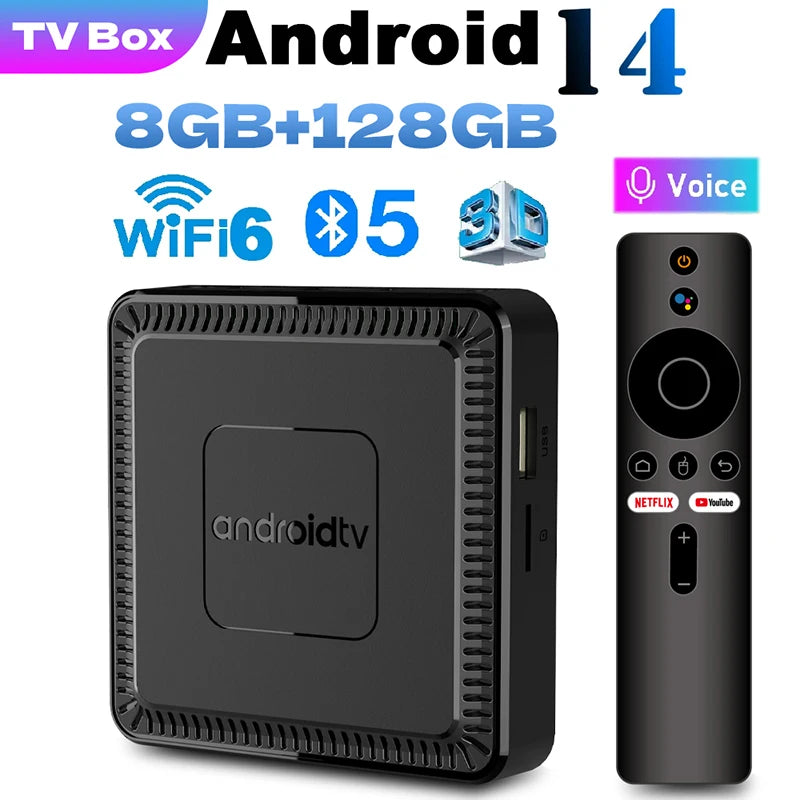 2025 New Q7 Smart TV Box Android14 Allwinner H313 8G+128GB ROM