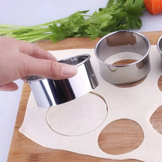 5PCS Round Stainless Steel Biscuit Mold Dumpling Skin Cutting Mold DIY