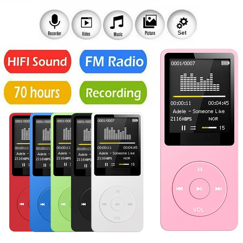 MP3 Player USB Charging Record Digital Display Screen Media Lossless