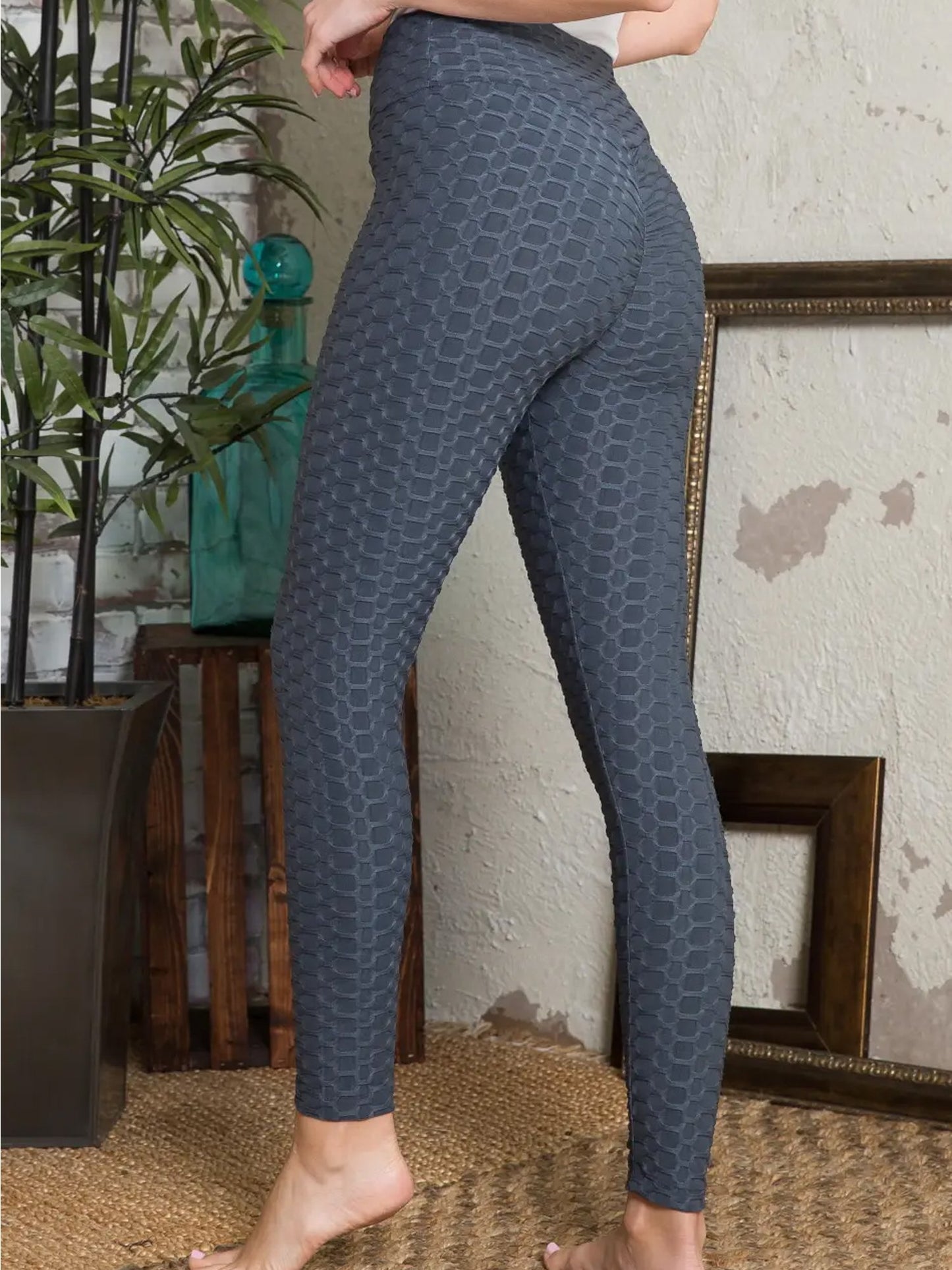 Womens'  Legging Bubble Stretchable Fabric Yoga Fitness Work-out sport