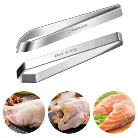 1pcs 430 Stainless Steel Fish Bone Tweezers Pincer Clip Puller Remover