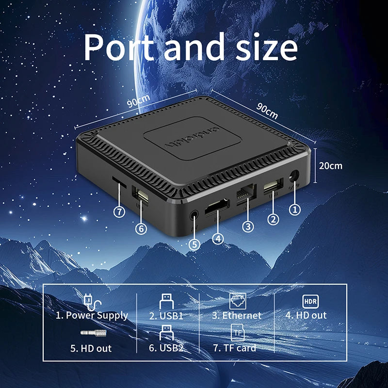 2025 New Q7 Smart TV Box Android14 Allwinner H313 8G+128GB ROM