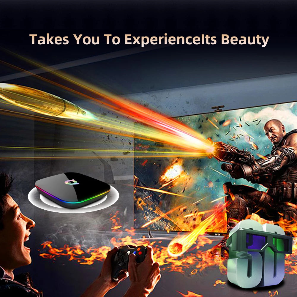 Q PLUS TV Box 4-core 3D Graphics Acceleration 4G DDR Ultra High Speed