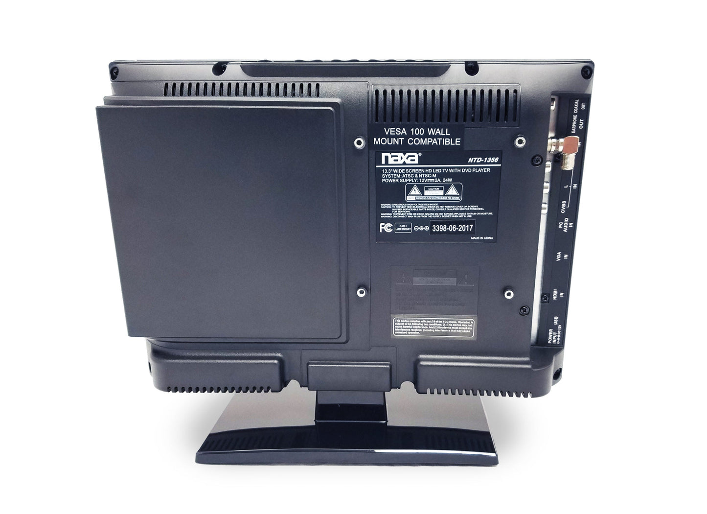 Naxa 13.3" 12Volt ACDC LED HDTV ATSC with DVD and Media Player & Car